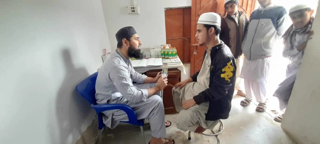 A consultation at the Siddiqa Khatoon Memorial Clinic
